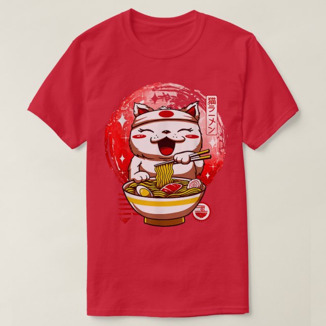 Camiseta Cat Kami Sama Ramen Japão (Frente do Design)