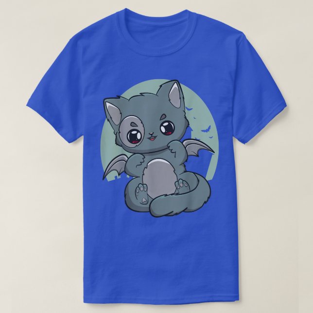 Camiseta Cat Kitten Chibi Anime Neko Gothic Grunge Ghostcor (Frente do Design)
