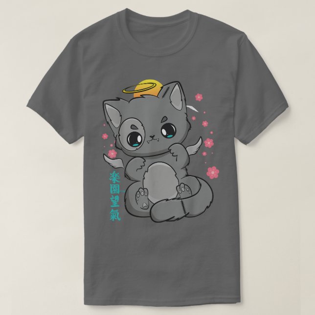 Camiseta Cat Kitten Chibi Anime Neko Pastel Goth Angelcore  (Frente do Design)