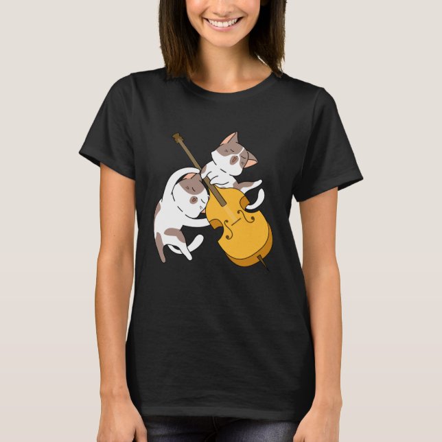 Camiseta Cat Kitten Playing Cello Cat  Cello Player Cellist (Frente)