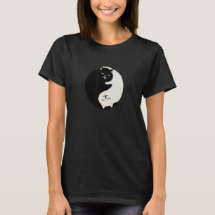 Camiseta Cat Kitten Yin White Yang Black Animal Balance Sym