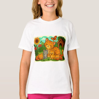 Camiseta Cat, Kittens, Mother Cat