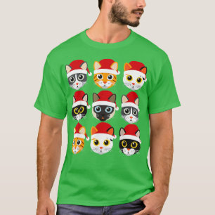 Camiseta Cat Kitty Funny Cat Santa Claus Christmas Cat 
