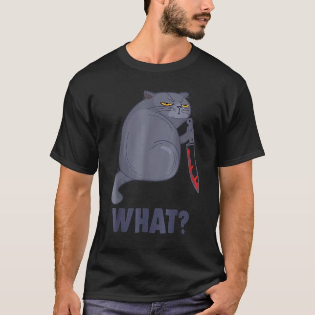 Camiseta Cat Knife What  Cute Cat (Frente)