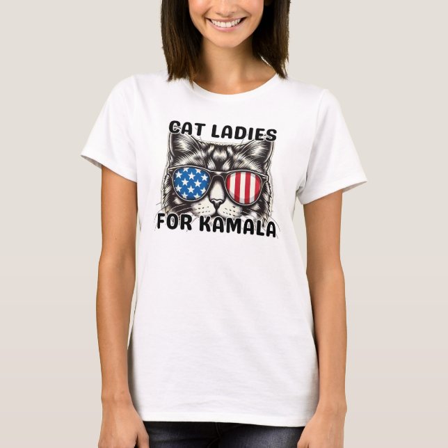Camiseta Cat Ladies para Kamala engraçada política eleitora (Frente)