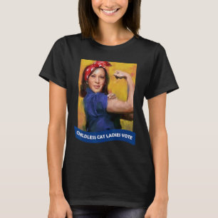 Camiseta Cat Ladies Vote Kamala 2024 Rosie The Riveter
