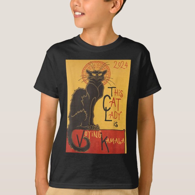 Camiseta Cat Lady Kamala Le Chat Noir Funny Ballot (Frente)
