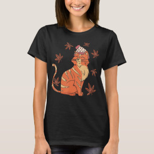 Camiseta Cat Leaf Fall Hello Autumn