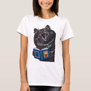 Camiseta Cat Lendo um Livro, Louis Wain