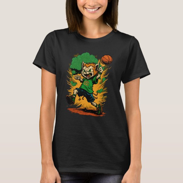 Camiseta Cat Leprechaun Basketball St Patricks Day Sports   (Frente)