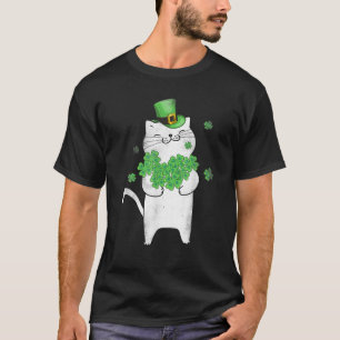 Camiseta Cat Leprechaun Cat Lover Shamrock Dia de São Patrí