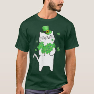 Camiseta Cat Leprechaun Cat Lover Shamrock Dia de São Patrí