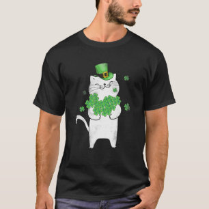 Camiseta Cat Leprechaun Cat Lover Shamrock Dia de São Patrí