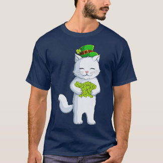Camiseta Cat Leprechaun Happy Dia de São Patrício Shamroc I