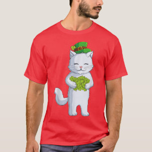 Camiseta Cat Leprechaun Happy Dia de São Patrício Shamroc I