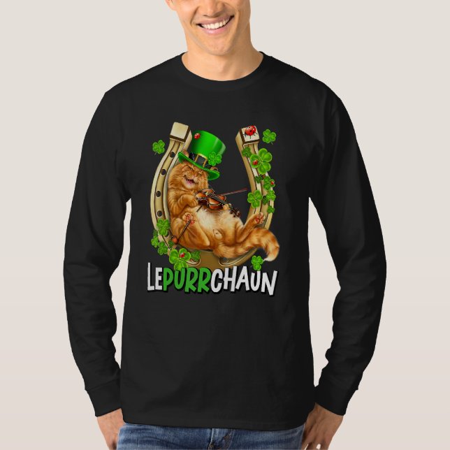 Camiseta Cat Leprechaun Rua Patrick S Day Lepurrchaun Shamr (Frente)
