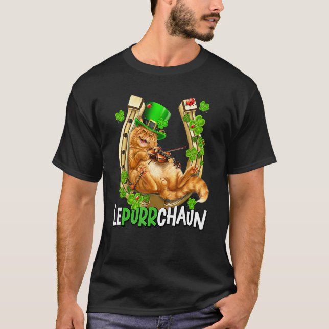 Camiseta Cat Leprechaun Rua Patrick S Day Lepurrchaun Shamr (Frente)