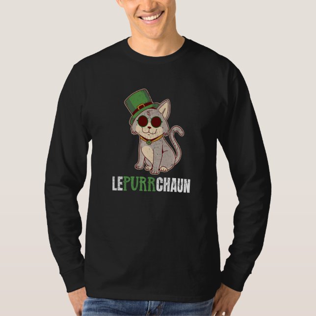 Camiseta Cat Leprechaun Shamrock Lepurrchaun  Lucky St Patr (Frente)