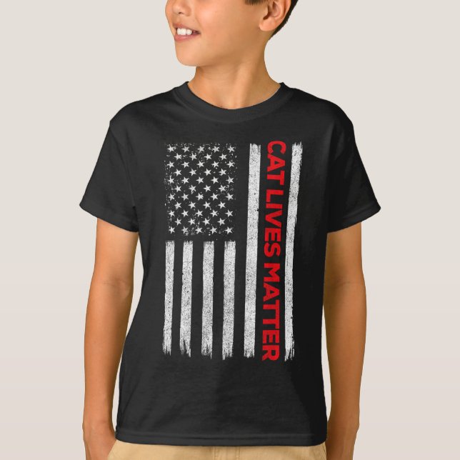 Camiseta Cat Lives Problem Trump 2024 (Frente)
