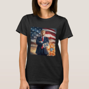 Camiseta Cat Lives Problema Voto Para Trump Usa Flag Funny