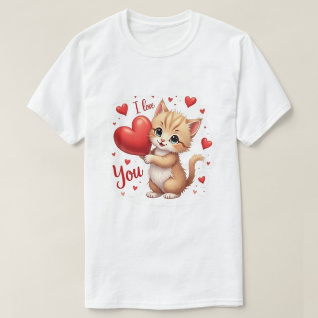 Camiseta Cat love  (Frente do Design)