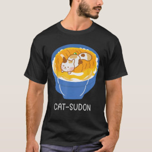Camiseta Cat Love Comendo Katsudon Rice Comida Katsudon Kat