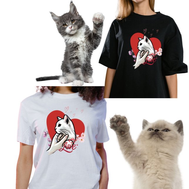 Camiseta Cat Love Namorados (Criador carregado)
