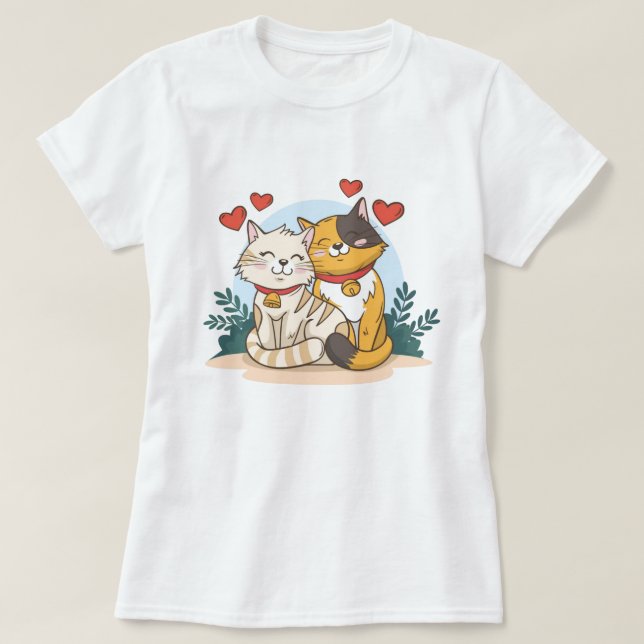 Camiseta Cat Love T-Shirt (Frente do Design)