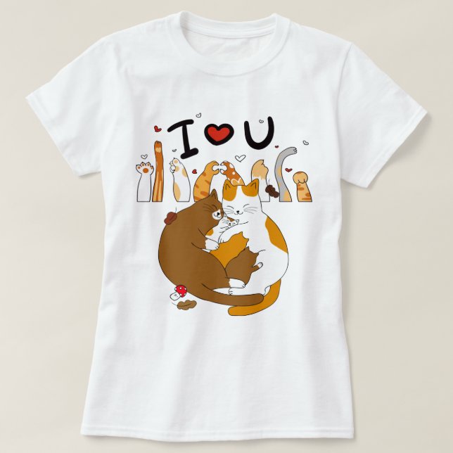 Camiseta Cat Love T-Shirt (Frente do Design)