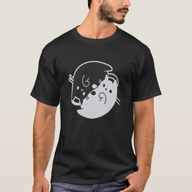 Camiseta Cat Love Yin Yang Vibes Feline Yoga QiGong Ying (Frente)