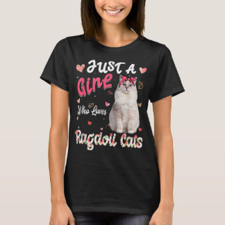 Camiseta Cat Lover Apenas Uma Menina Que Ama Ragdoll Gata E