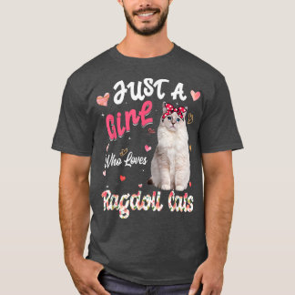 Camiseta Cat Lover Apenas Uma Menina Que Ama Ragdoll Gata E