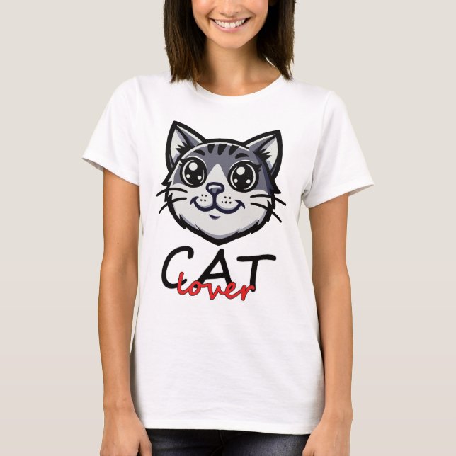 Camiseta Cat Lover - Cat Design (Frente)