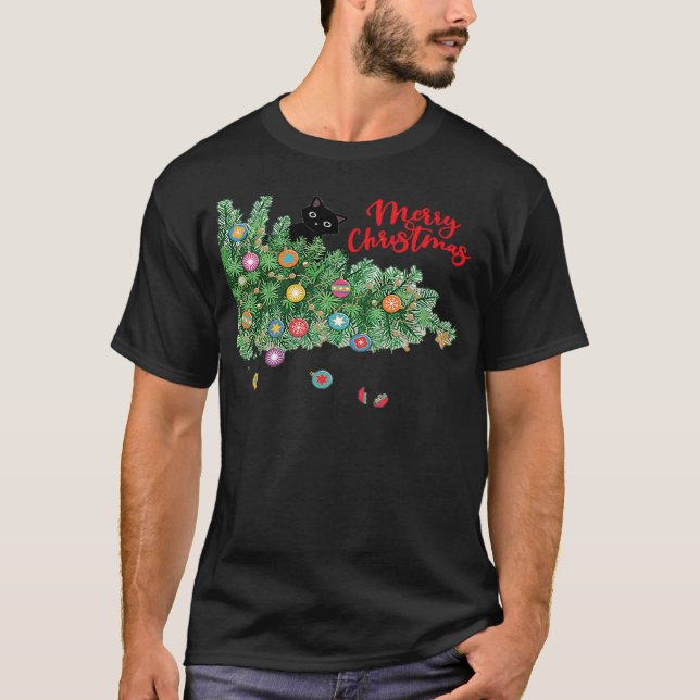 Camiseta Cat Lover Cute Christmas Three (Frente)