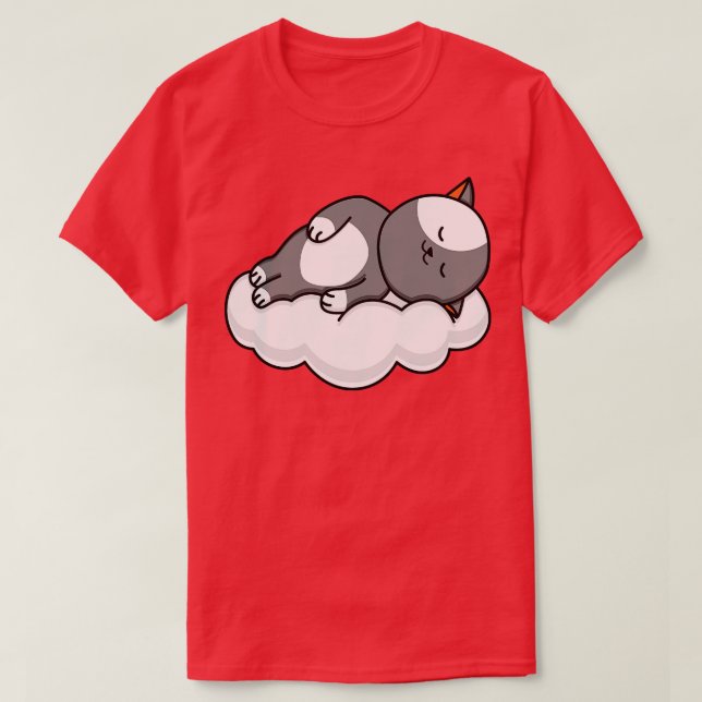 Camiseta Cat Lover Gato Dormindo Na Nuvem (Frente do Design)