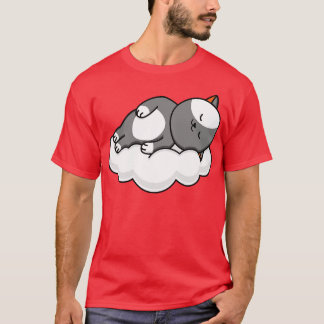 Camiseta Cat Lover Gato Dormindo Na Nuvem