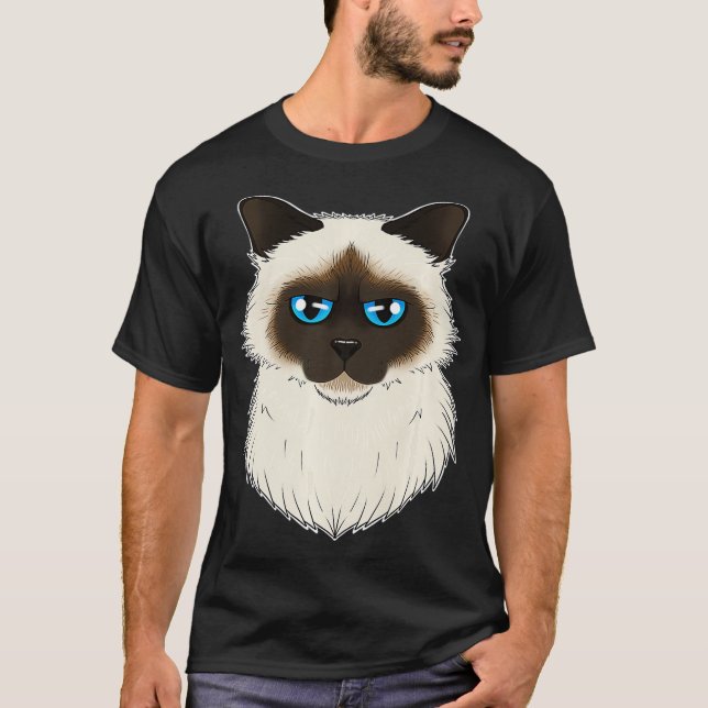 Camiseta Cat Lover I Cat Face I Birman Cat  (Frente)
