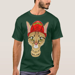 Camiseta Cat Lover I Fireman Cat I Bombeiro Savannah Cat