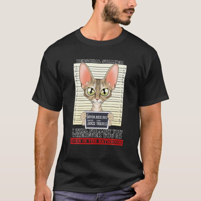 Camiseta Cat Lover I Personal Stalker I Devon Rex Cat (Frente)
