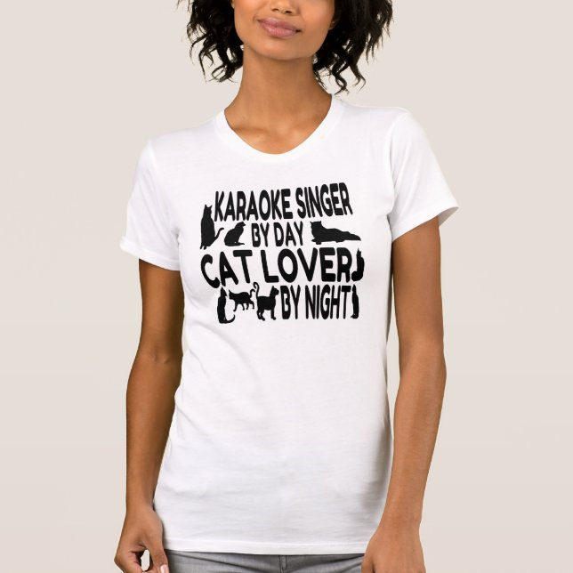 Camiseta Cat Lover Karaoke Singer (Frente)