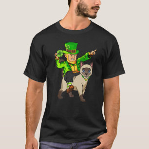Camiseta Cat Lover Leprechaun Anidindo Rua Siamesa Patrick