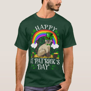 Camiseta Cat Lover Rainbow Vintage Rua de Gatos Siameses 