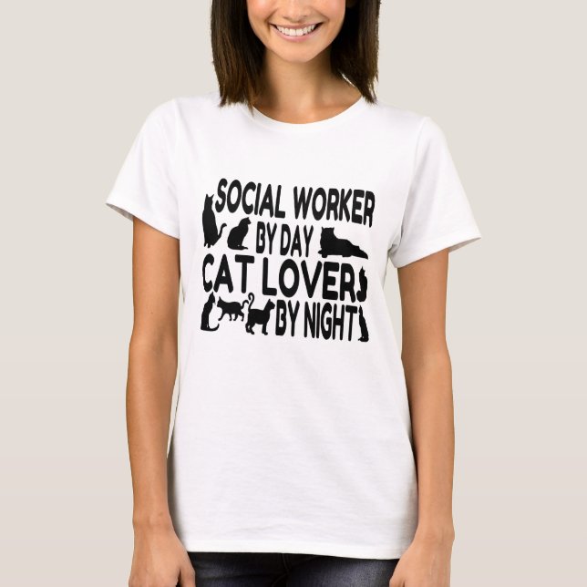 Camiseta Cat Lover Social Worker (Frente)