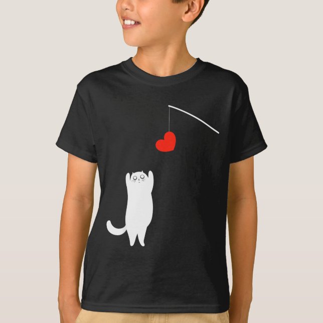 Camiseta Cat Lover Valentine's Day Animal Affection Love Fu (Frente)