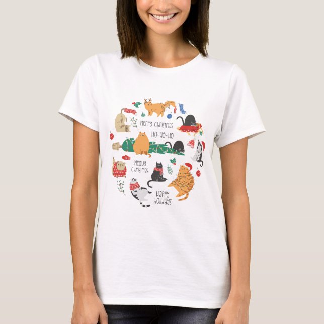 Camiseta Cat Lover's Christmas (Frente)