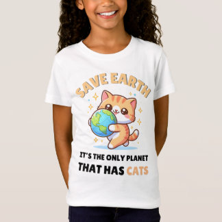 Camiseta Cat Lovers Salvar Dia da Terra