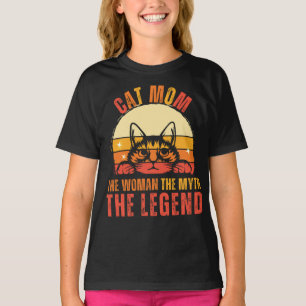 Camiseta Cat Mãe A Mulher O Mito A Lenda Que A Mãe Deu