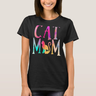 Camiseta Cat Mãe Água Cores Engraçado Proprietária De Gato 