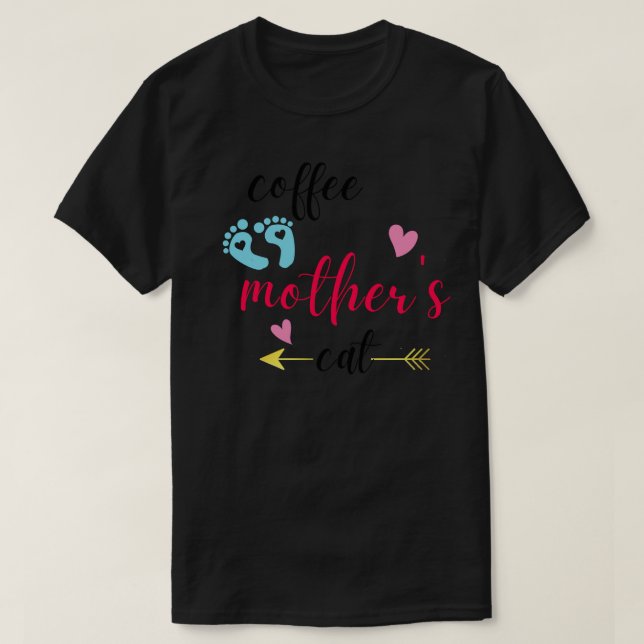 Camiseta Cat Mãe Amante do café 162 (Frente do Design)