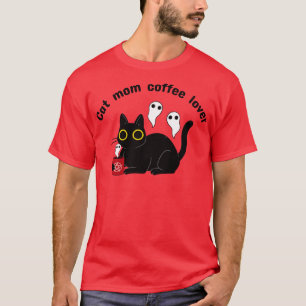 Camiseta Cat Mãe Amor de café Cat Black Design